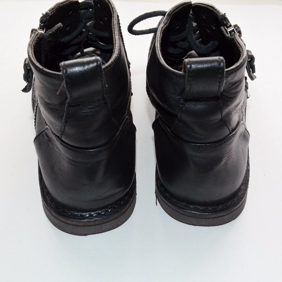 John Varvatos USA Barrett Multi Eyelet Lace Black Leather Boots EUC! - Picture 5 of 8